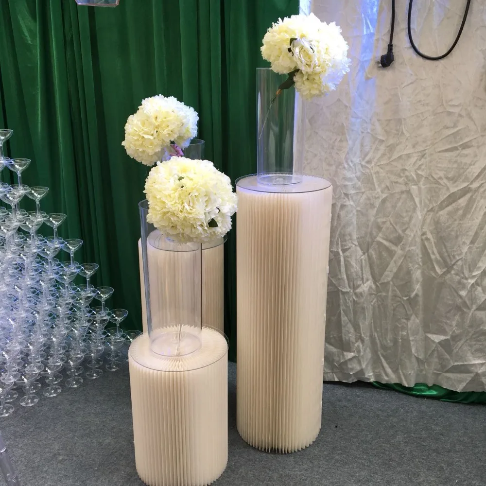 hotel wedding hall soft-decorating exhibition stand big cake flowers food rack hanging ceiling paper folding Pillar Road lead