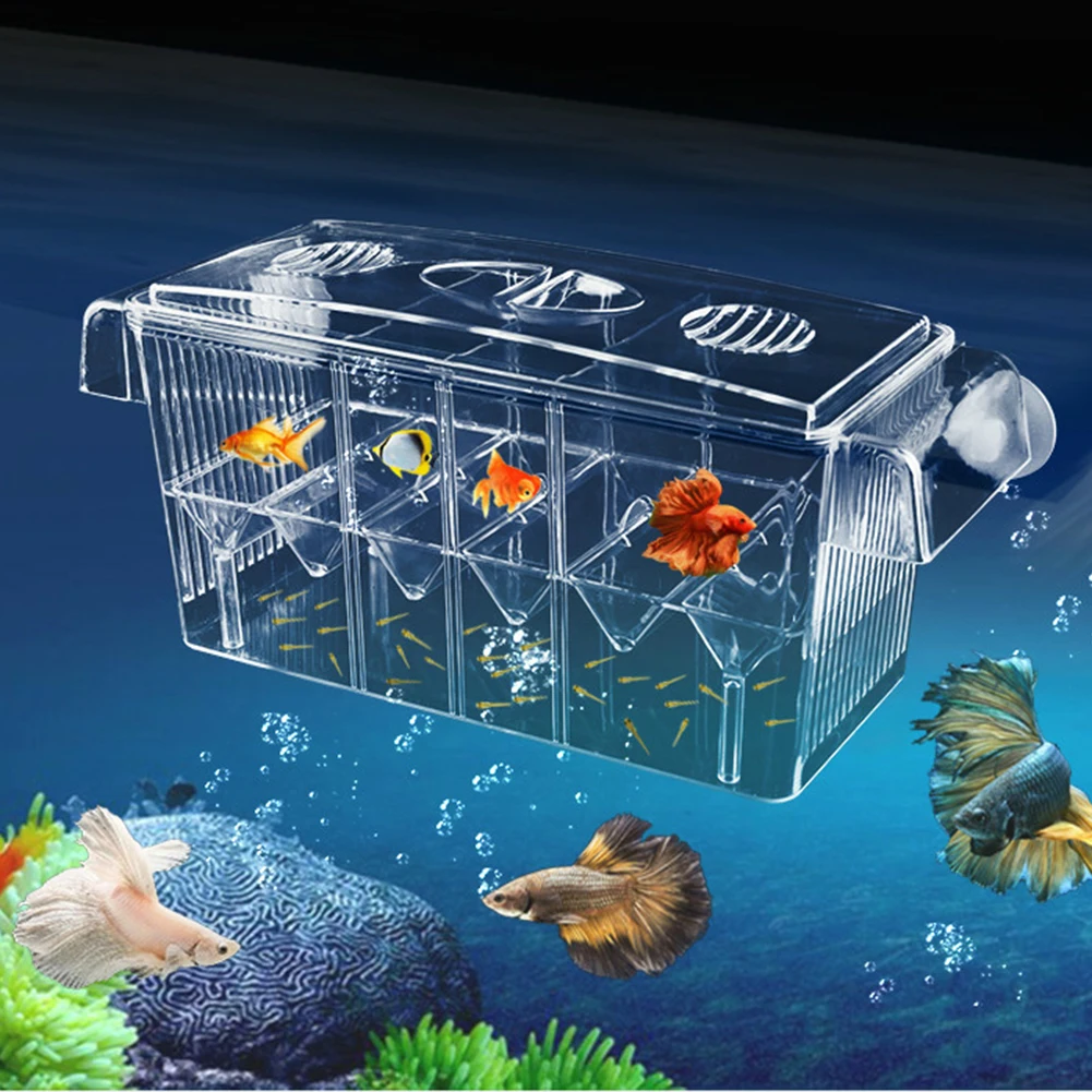 Self-Floating Fish Hatchery Box High-Transparent Aquarium Breeding Incubator Isolation Box Multi-Function Double Layer Fish Tank