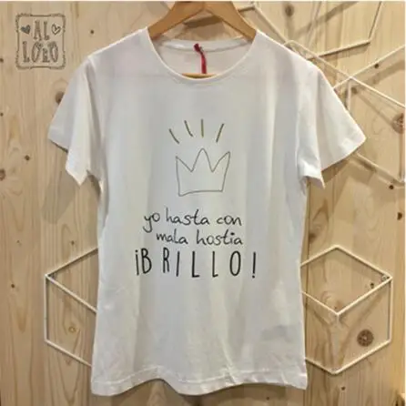 Модная женская футболка Slithice, персональный дизайн, белый Повседневный женский топ с коротким рукавом и круглым вырезом, с испанским буквенным принтом