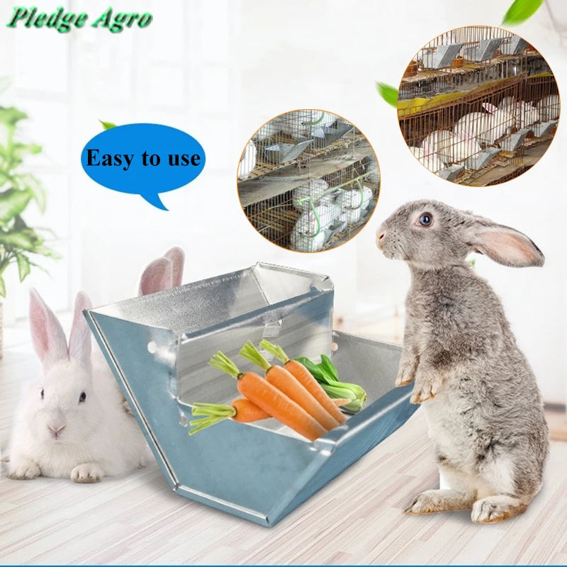 1Pcs Rabbit Feeder Guinea Pig Feed Box Trough Hutch Drinking Bowl for Rabbits Hamster Accessories Cage Pet Farming Tools Bunny