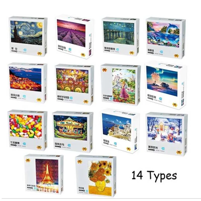 

100 Pieces Thicker Paper Jigsaw Puzzles for Children Old Master Landscape Puzzle Toys Parent-child Interactive Games Kids