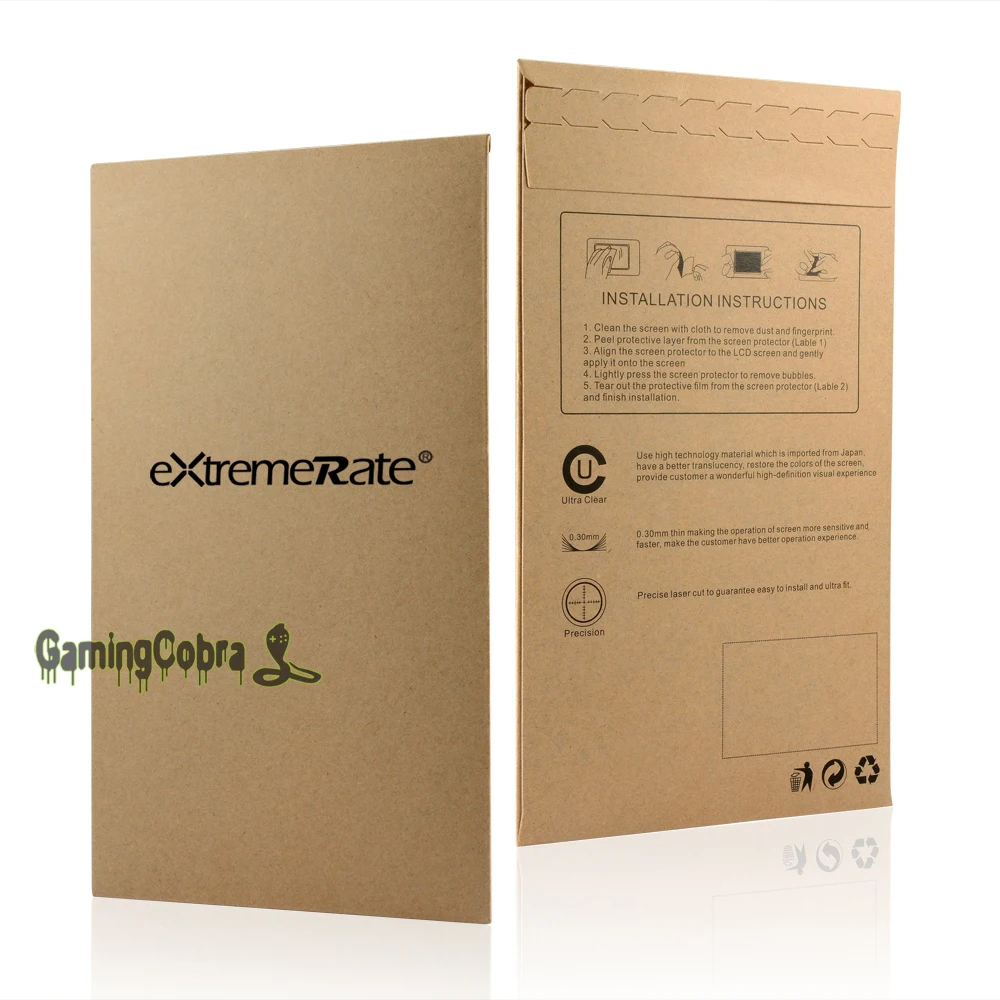 EXtremeRate-트라이윙 크로스 스크루 드라이버 브러시, 삼각형 핀 도구 세트, 닌텐도 스위치용 화면 보호기 2 개 포함