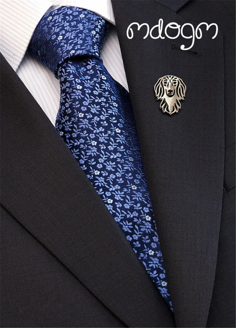 Mdogm Dachshund Dog Animal Brooches And Pins  Suit Cute Funny Metal Small Father Collar Badges Gift For Male Men B045