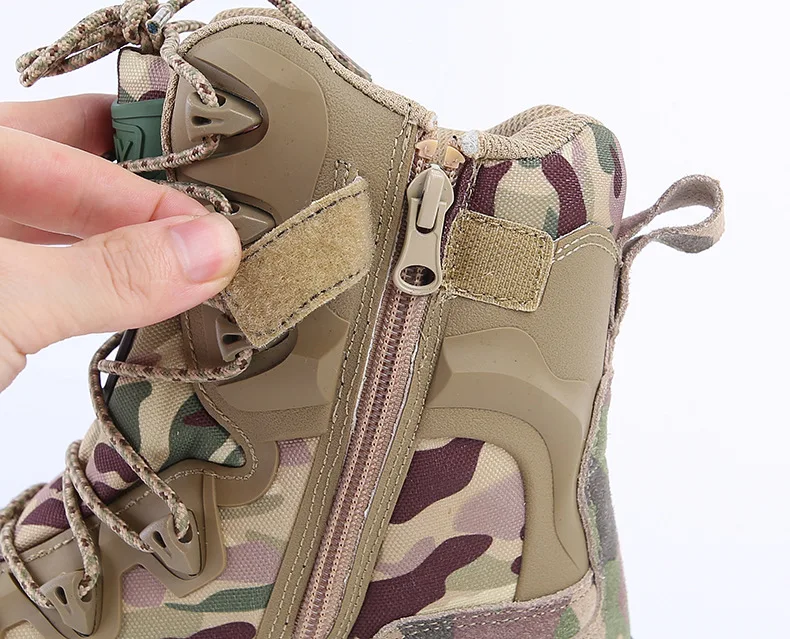 Breathable CP Camouflage Combat Boots Military Hunting Tactical Boots Men\'s High Top Sneakers Hiking Camping Shoes