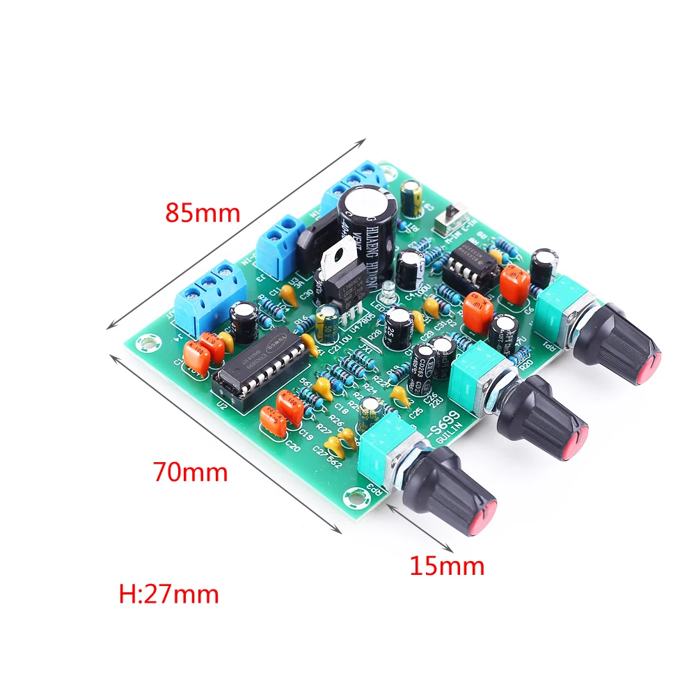 Microphone Amplifier Preamp Reverb Board Digital Kara OK Surround Delay ETK3699 12V Electret Dynamic Microphone Amplification