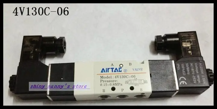 

1Pcs 4V130C-06 DC24V Solenoid Air Valve 5 port 3 position BSP 1/8"