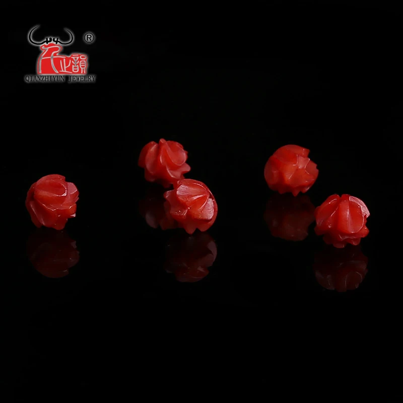 20PCS Natural Yak Bone Bead hand-chain Necklace DIY Scatter Beads Handmade Carved Red Lotus Flower Beads 12mm 14mm Tibetan Style