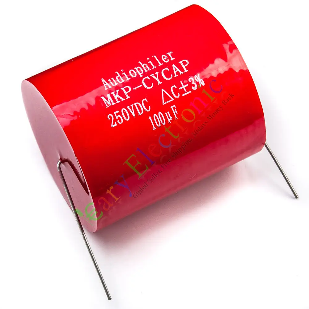 Wholesale and retail 10pc MKP 250V 100uf long copper leads Axial Electrolytic Capacitor audio parts free shipping