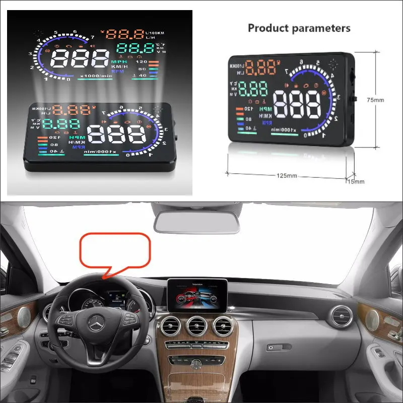 Car HUD Head Up Display For Mercedes-Benz C E CLA Class 2015 2016 Refkecting Windshield Screen Safe Driving  Projector