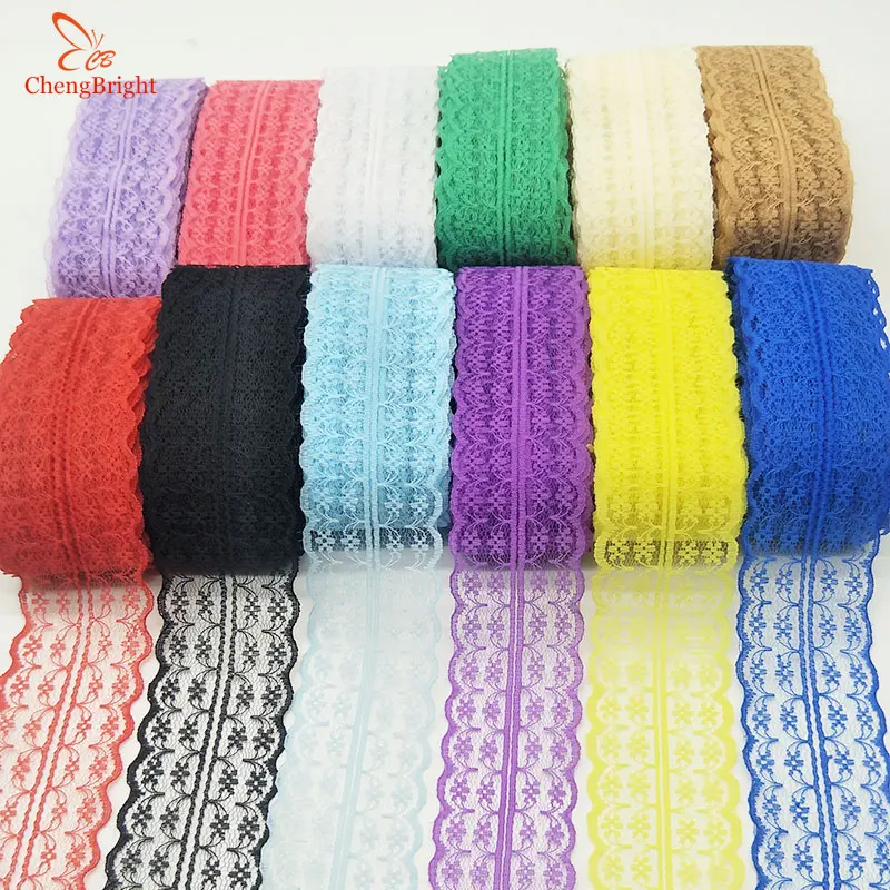 ChengBright Nice 10 Yards Lace Ribbon Lace Trim Fabric DIY Embroidered White lace trimmings for sewing accessories Decoration