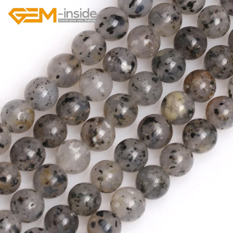 6mm-10mm Round Natural Gray Dot Pitaya Strawberry Quartzs Stone Loose Beads for Jewelry Making DIY Gift Strand 15 Inches NEW!!