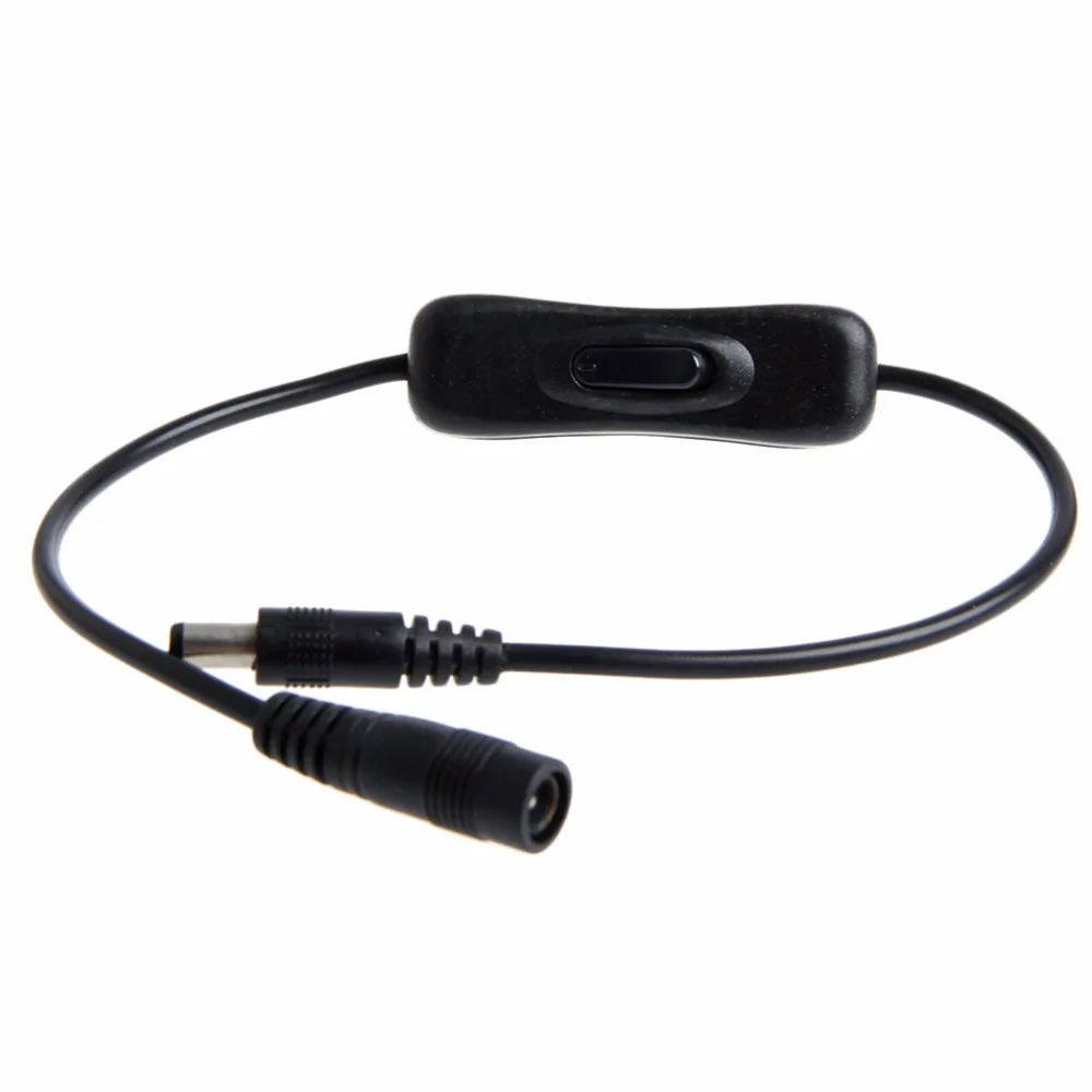 1 قطعة 2.1 مللي متر/5.5 مللي متر تيار مستمر في خط السلطة التبديل على/قبالة كابل جاك 5.5 مللي متر x 2.1 مللي متر ذكر إلى أنثى كابل الطاقة ل اردوينو التوصيل 12 فولت LACA