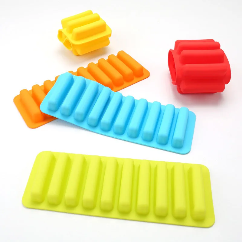 Silicone Bakeware Mold Chocolate Molds 10 Holes Long Finger Cake Molds Thumb Cookies Moulds ZA5938