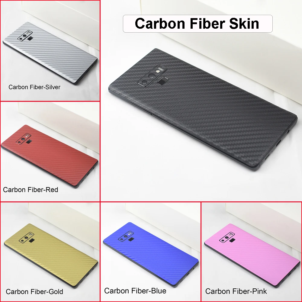 3D Carbon Fiber / Leather / Wood Skins Protective Phone Back Cover Sticker For SAMSUNG Galaxy S10 Plus S10e Note 9 8 S9+ S8 Plus