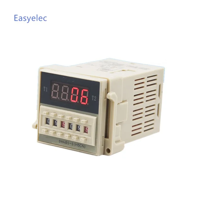 with Base DH48S-S DH48S-1Z DH48S-2Z Automatic Digital Display Electronic Time Relay Controller Timer Switch AC220V DC24V 12V