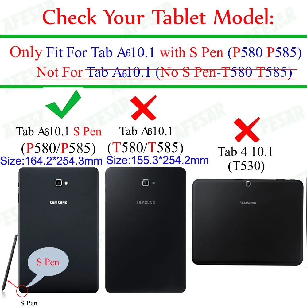 SM-P580 P585 Slim Magnetic Folding Flip PU leather smart Cover for Samsung Galaxy Tab A6 10.1 with S Pen tabelt folio book Case