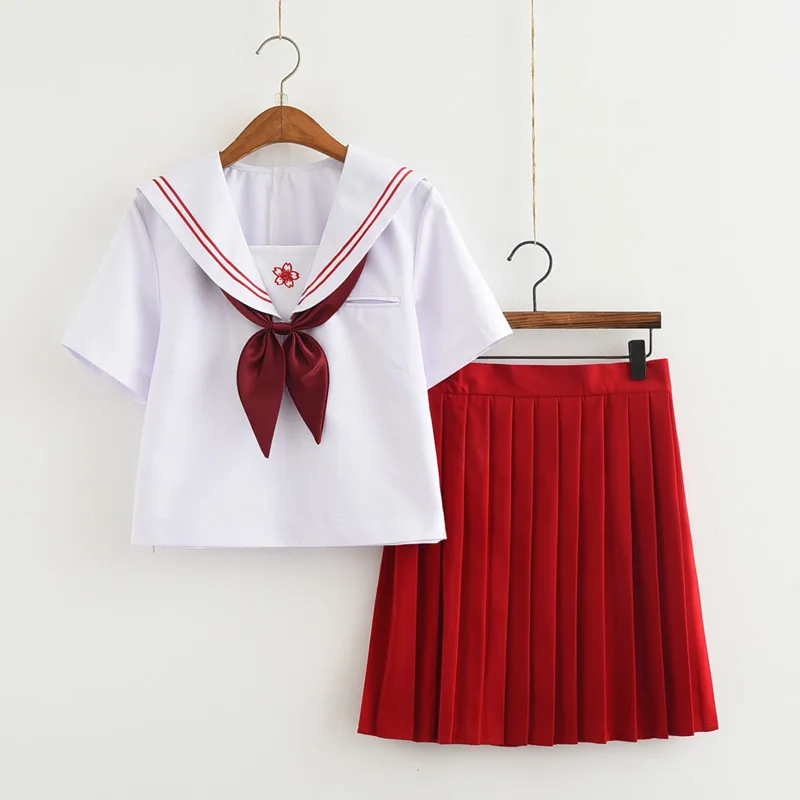 White School girl Uniform Japanese Class Navy Sailor School Uniforms Students Clothes For Girls Anime COS Sailor Navy Suit