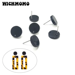 2025 New 12mm 10 Pieces High Quality Acetic Acid Resin Round Smooth Earring Base Connectors Linkers for DIY Earring Accessories