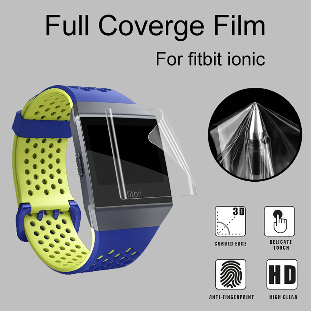 Soft PET Ultra Thin Screen Protector For Fitbit Ionic Watch Film HD Anti-scratch Screen Protector Anti-shock Guard