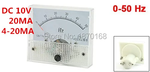 0-50Hz DC 10V 20MA 4-20MA Panel Analog Frequency Meter Measure Tool 85C1