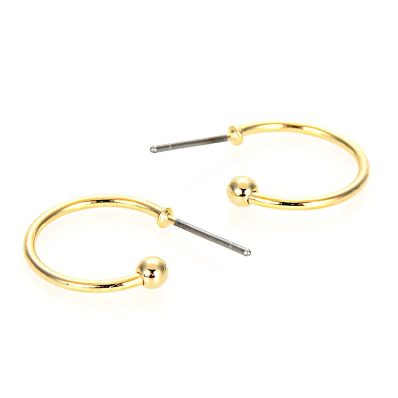 Miasol Gold Color Rhodium Plating Brass Stud Earring Post For DIY Earring Jewelry Making Jewelry Findings Lead/Nickle/CA Free