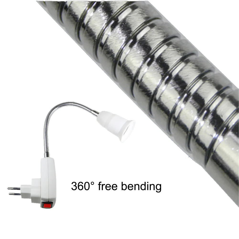 20-60cm AC 110-220V E27 Socket holder Lamp Bulb Socket e27 Holder Flexible Extension Converter Switch Adapter Socket EU/US Plug