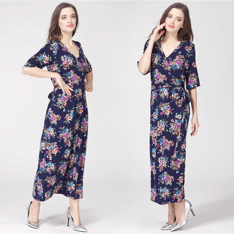 Nursing Dress V-Neck Floral Long Maternity Clothes Breastfeeding Dresses For Pregnant Women Party Maternity Dress