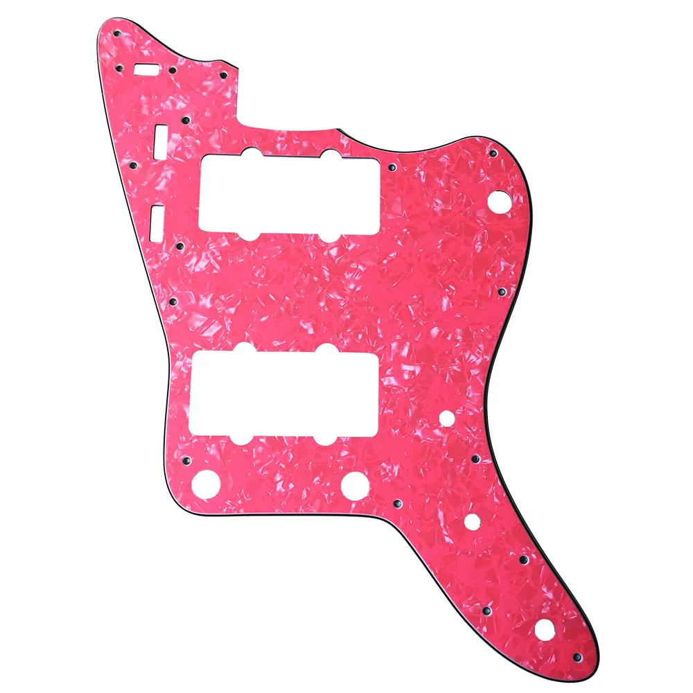 

Pleroo Custom Guitar pickgaurd Scratch Plate - For Japan Jazzmaster Guitar Pickguard, 4 Ply Pink Pearl