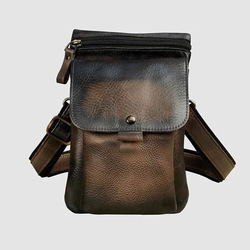 

Leather Men Casual Multifunction Fashion Crossbody Shoulder Mochila Bag Pouch Designer Fanny Waist Belt Pack Bag 8302-c