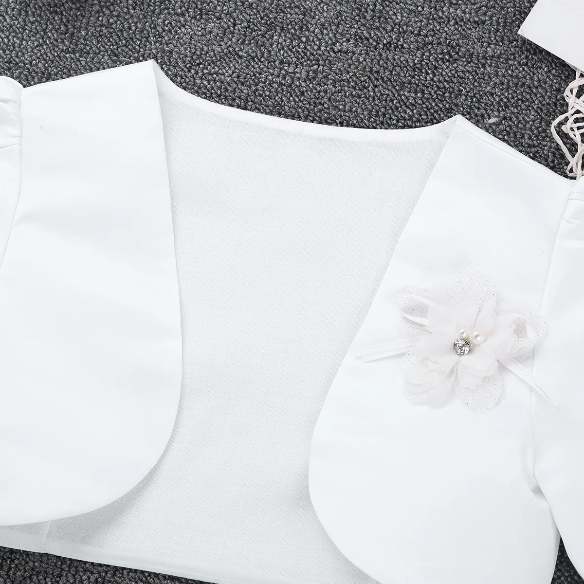 Bolero infantil feminino com flores, casaco para meninas de 1 a 9 anos, casamento, princesa, jaqueta de festa de aniversário