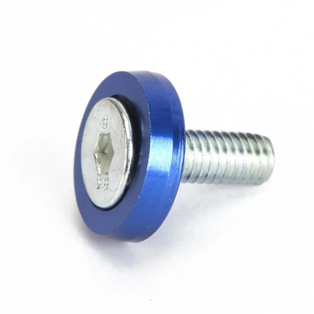 free shipping 20Pc M6x10mm Blue Billet Aluminum Fender Bumper Washer Bolt Engine Bay Screw Kit