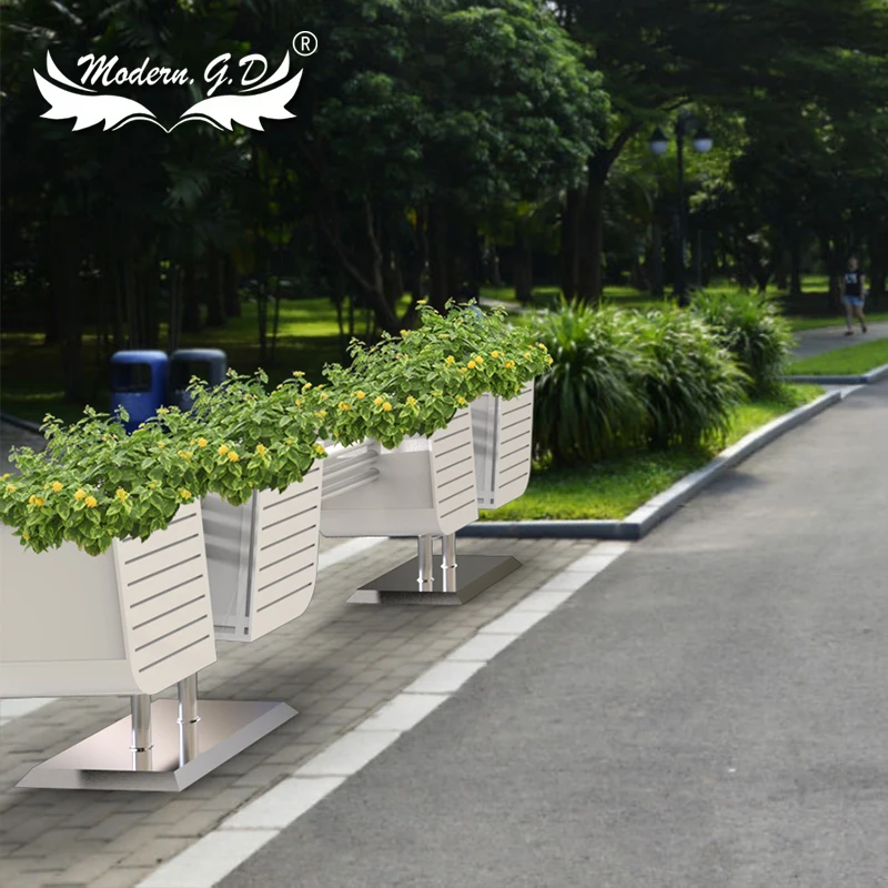 Factory price outdoor large street pvc planter boxes