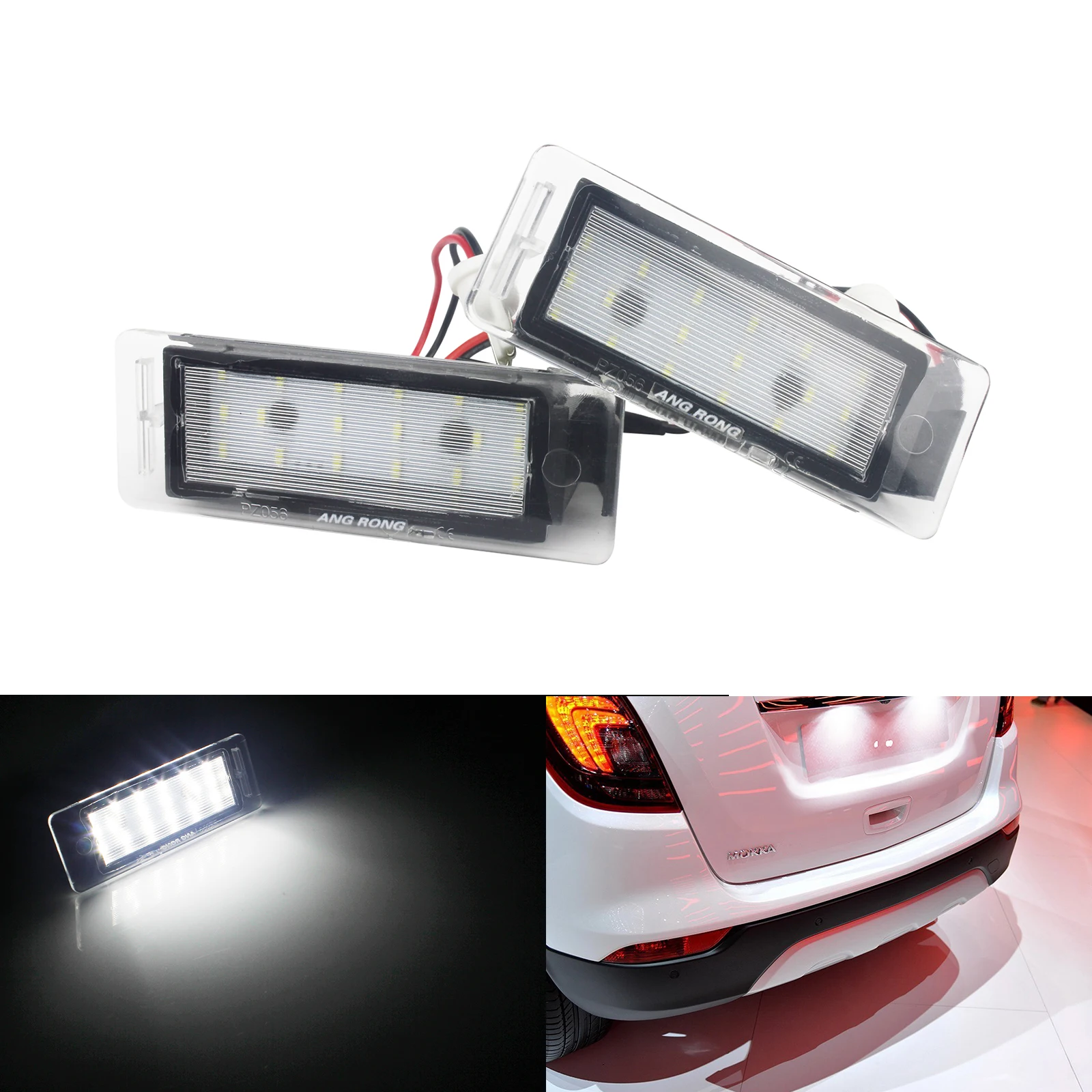 ANGRONG 2X LED License Number Plate Light For Vauxhall Opel VXR8 Mokka Insignia Sports Tourer Buick Cadillac Chevrolet GMC