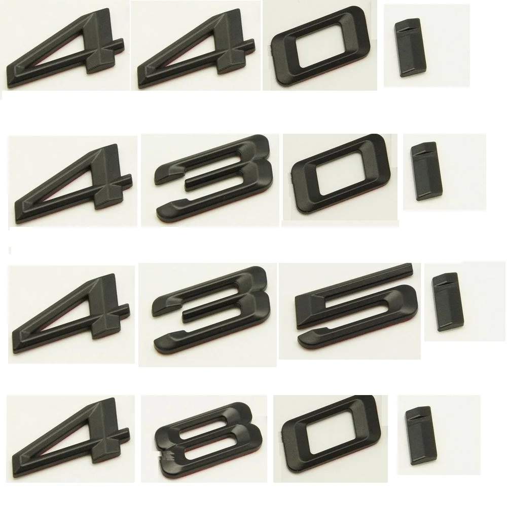 

Matte Black ABS Number Letters Word Car Trunk Badge Emblems for BMW 4 Series 420i 428i 430i 440i 435i 450i 480i