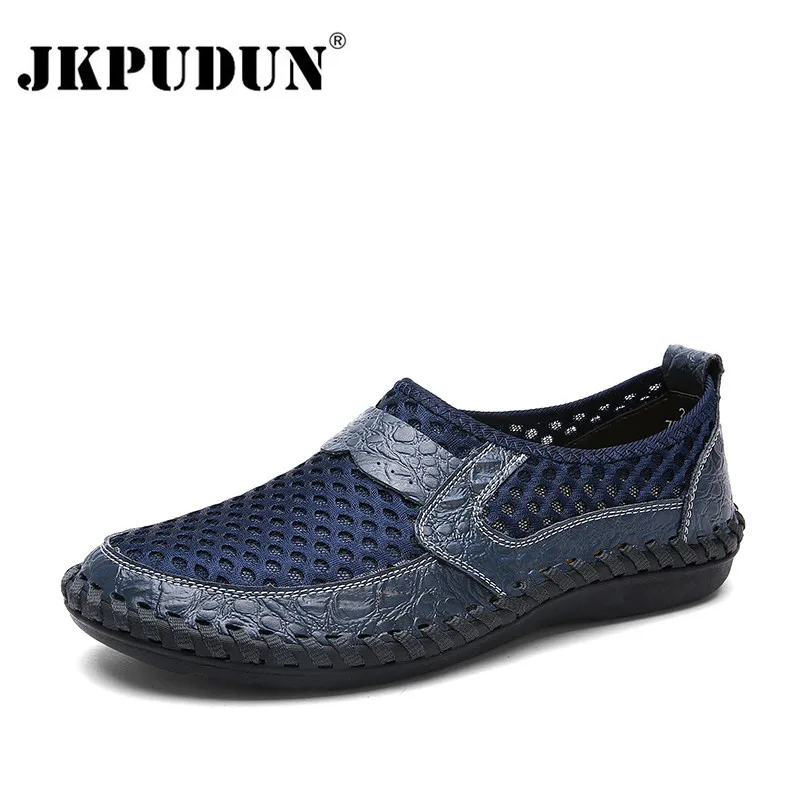 JKPUDUN Summer Breathable Mesh Men Shoes Lightweight Sneakers Men Fashion Male Casual Shoes Brand Designer Slip on Mens Loafers