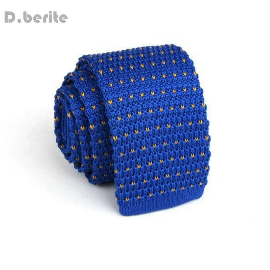 Mannen Koningsblauw Patroon Klassieke Knit Tie Slim Skinny Gebreide Banden Bruidegom Wedding Party Buniness Stropdas ZZLD119