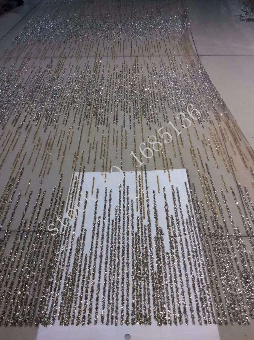 

latest flower type and high quality material deluxe broken drill plus glue adhesive African hot new wedding dress fabric H-12021