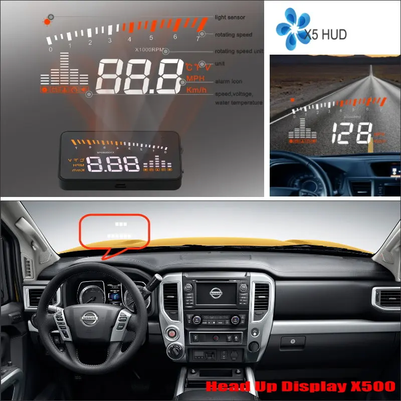 For Nissan Altima/Titan/Rogue/Juke 2010-2020 Car OBD HUD Head Up Display Driving Screen Projector Reflecting Windshield