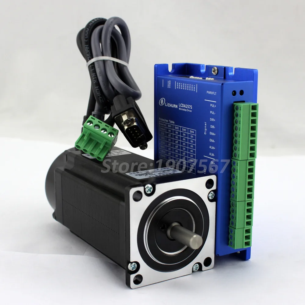 Hot Nema 23 closed-loop step motor and driver kit 5m 2 phase 3N.m servo stepper motor DSP D=8mm L-100mm encoder from factory