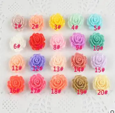 

50PCS Beautiful Resin Flower Charm Roses Kawaii Beads Bracelet Jewelry Making 20mm - New Fashion DIY Accessory Jewelry Findings