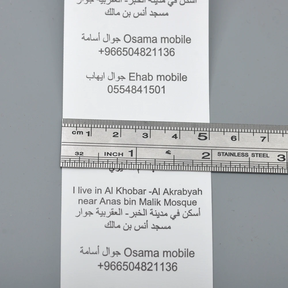 

Big 50mm 2" Custom Made Design Garment Clothing Washing Care Tags NYLON TAFFETA Size Tags Washable Labels WhiteTape Black Design