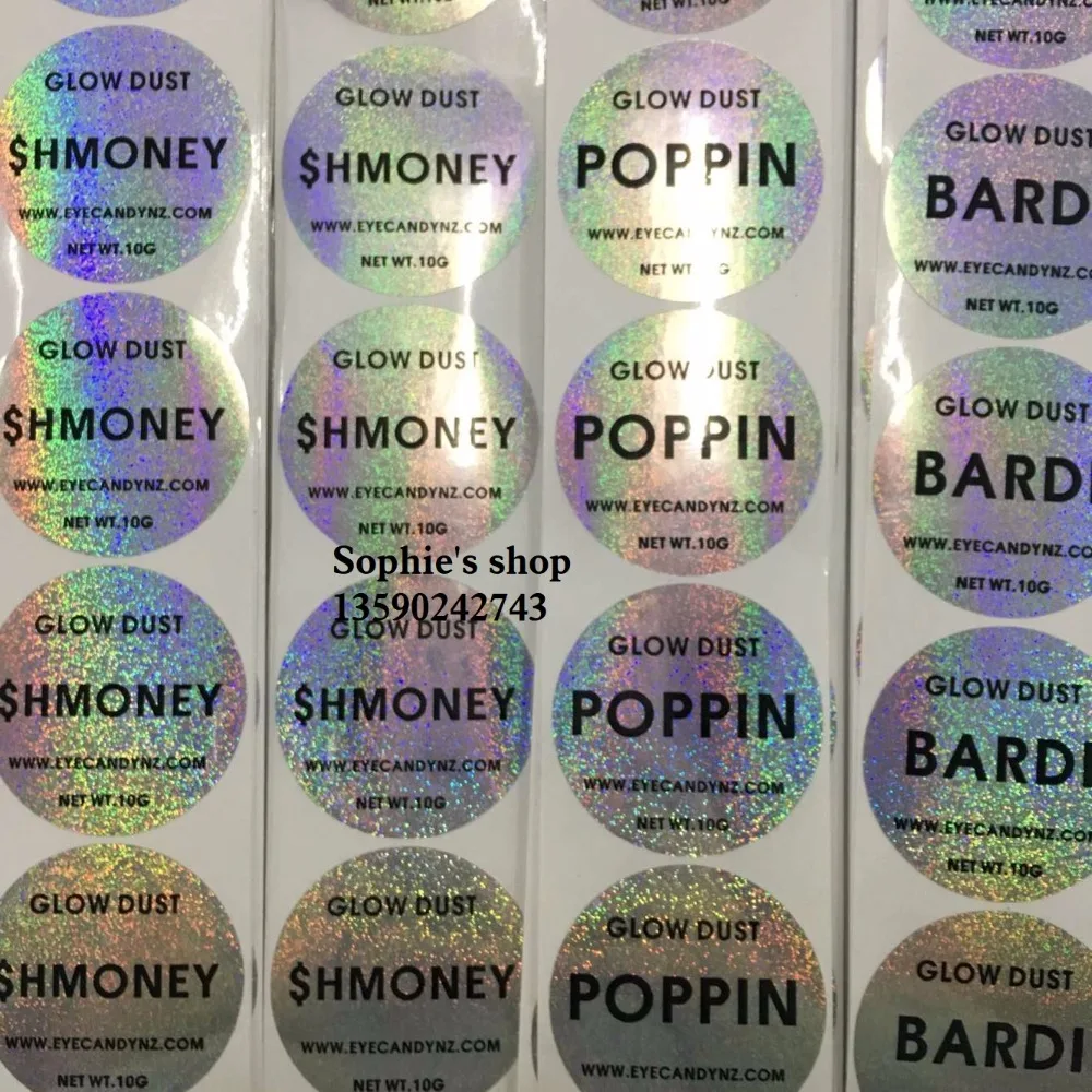 Free shipping22mm100pcs/lot ,wedding sticker Customized Personalised Name Clear sparkling labelSeals Sticker Eyelashes Sticker