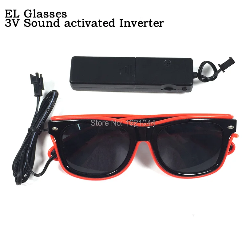 

Neon Cold Light Glasses with Dark Lens, Steady on Driver, EL Wire, Wholesale Product, 30Pieces, Party Props