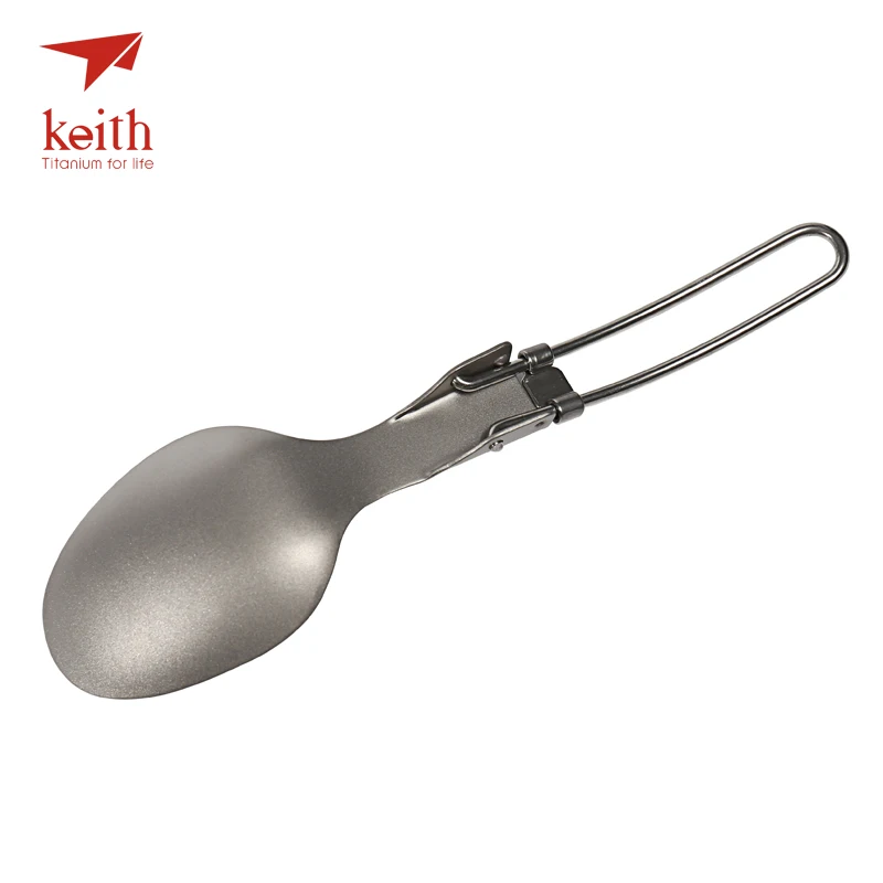 كيث-ملعقة تيتانيوم قابلة للطي ، أدوات مائدة للتخييم في الهواء الطلق ، أدوات مائدة للسفر ، نزهة ، مشي ، مريحة ، 20 جرام فقط