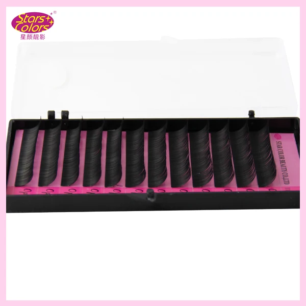 Hot Sell Free Shipping 20 trays Pink Card Thick Single Eyelash 12 lines thickness 0.12mm Natural false Curl C Eye lash