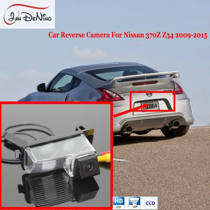 

JanDeNing HD CCD Car Rear View Parking/Backup Reverse Camera/Waterproof License Plate Light OEM For Nissan 370Z Z34 2009-2015