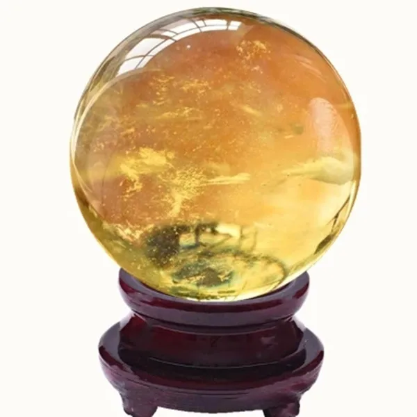 

Quartz crystal yellow smelting ball feng shui