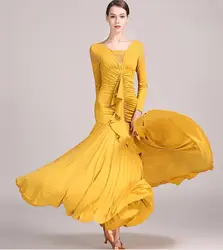 waltz dress rumba standard smooth dance dresses Standard dress Ballroom dance competition dress  yellow green purple S9033