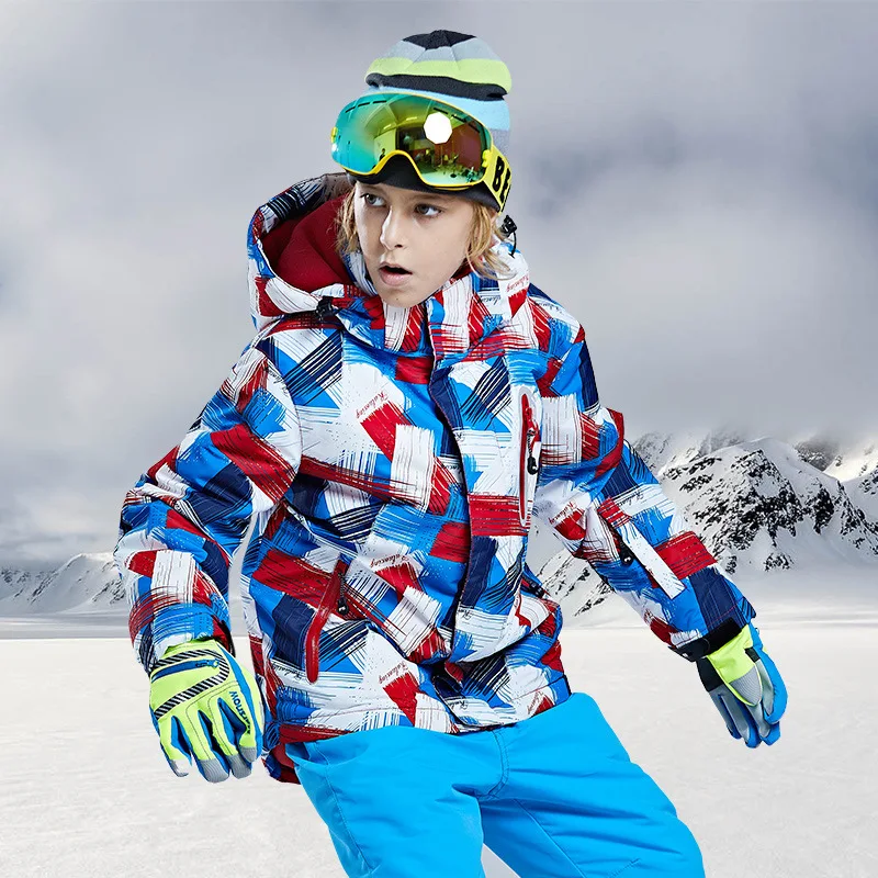 

Boys Girls Kids Children Ski Suit Waterproof Ski Jacket Snow Pants Thermal Boys Girls Winter Outdoor Hooded Clothes Costume Set