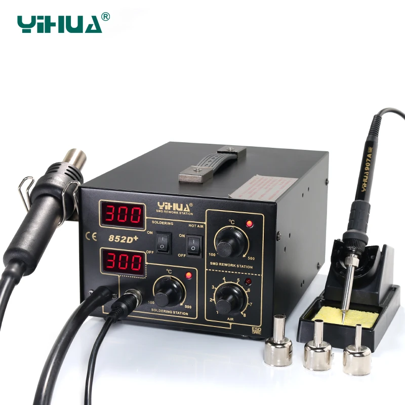 

YIHUA 852D+Pump Air Flow Adjustable Hot Air With Soldering Air Soldering Station